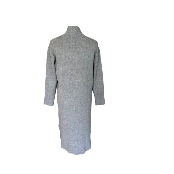 A New Day Midi Gray Sweater Dress Side Slit High Neck Long Sleeve XS NWT - Picture 12 of 12